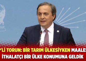 CHP'li Torun: Bir tarım &uuml;lkesiyken maalesef ithalat&ccedil;ı bir &uuml;lke konumuna geldik