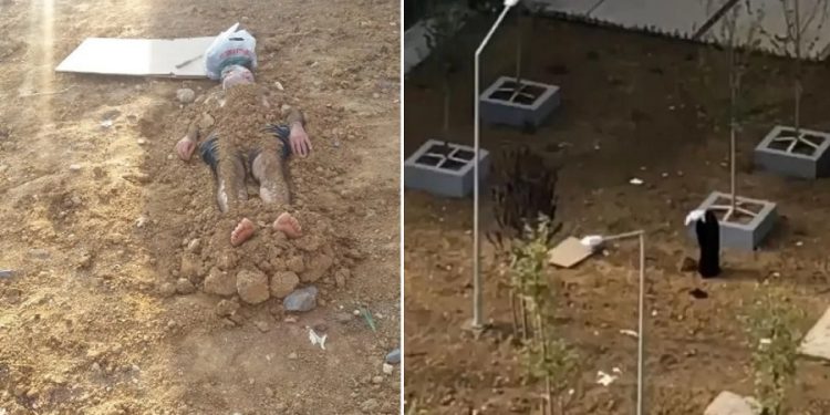 Elektrik çarpan kocasını canlı canlı toprağa gömüp başında dua etti! 