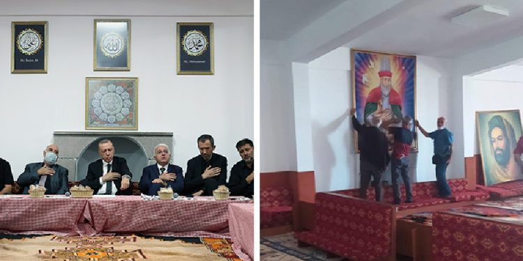 Erdoğan’ın cemevi ziyaretinden önce yerleri değiştirilen resimler eski yerlerine asıldı