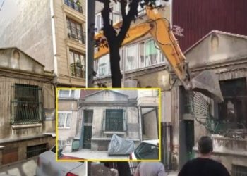 İstanbul Şişli'de tarihi binaya ka&ccedil;ak yıkım