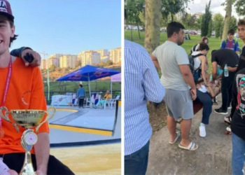 Kaykay şampiyonu milli sporcu Alparslan Ayhan'ı kaykayla döverek burnunu kırdılar!