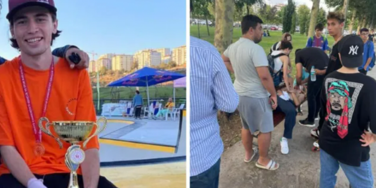 Kaykay şampiyonu milli sporcu Alparslan Ayhan'ı kaykayla döverek burnunu kırdılar!