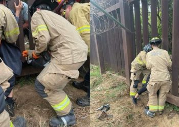 Meksika'dan ABD'ye kaçak olarak geçmeye çalışan kadın sınır duvarında sıkıştı