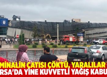 Terminalin &ccedil;atısı &ccedil;&ouml;kt&uuml;, yaralılar var