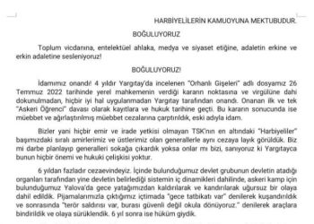 Müebbet hapse mahkum edilen askeri öğrencilerden kamuoyuna açık mektup: Boğuluyoruz