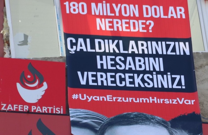 ‘Uyan Erzurum, hırsız var’ pankartı indirildi