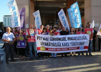 HABER-SEN üyeleri sürgüne karşı Urfa’da: PTT suç işliyor