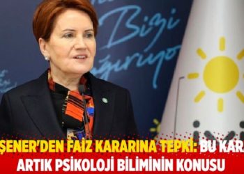 Akşener'den faiz kararına tepki: Bu karar artık psikoloji biliminin konusu