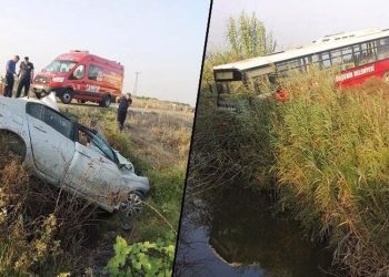 Belediye otobüsü ile otomobil çarpıştı: 1 ölü, çok sayıda yaralı