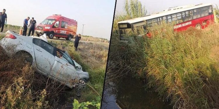 Belediye otobüsü ile otomobil çarpıştı: 1 ölü, çok sayıda yaralı