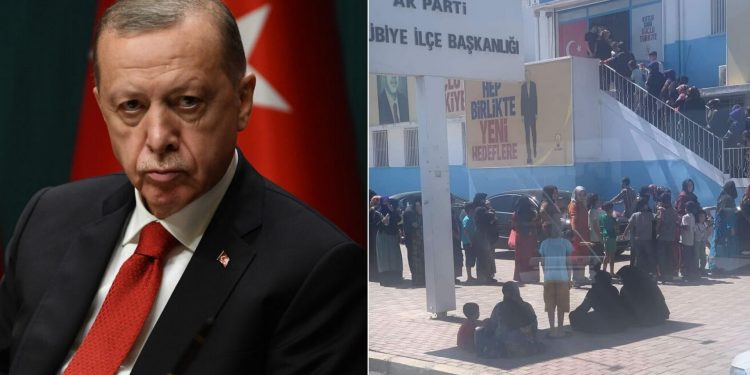 Erdoğan’ın mitingi kalabalık olsun diye 250 liralık hediye çeki dağıttılar