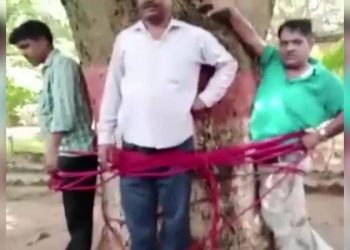 Hindistan'da 'düşük not verdikleri' gerekçesiyle öğretmenlerini ağaca bağlayarak darp ettiler