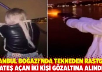 İstanbul Boğazı'nda tekneden rastgele ateş a&ccedil;an iki kişi g&ouml;zaltına alındı
