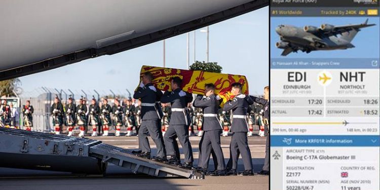 Kraliçe'nin son uçak yolculuğu 5 milyon kişi tarafından izlenerek rekor kırdı