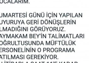 Çermik Müftülüğü mitinge katılımı zorunlu kıldı