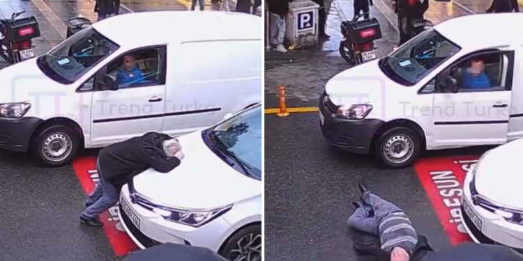 Giresun’da otomobile çarpan yayadan Oscarlık performans