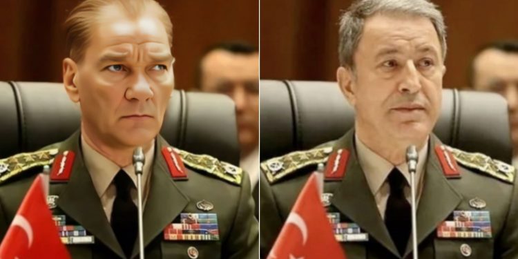 Hulusi Akar’ın fotoğrafını yapay zeka canlandırmasıyla Atatürk’e dönüştürdüler