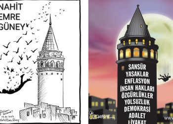Karikatürist İbrahim Özdabak ve Gökhan Bozkurt, Nahit Emre Güney’i çizdi