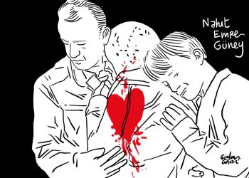 Nahit Emre Güney’in ailesini çizen İtalyan karikatürist: Hâlâ bu kıyıma sessiz misiniz?