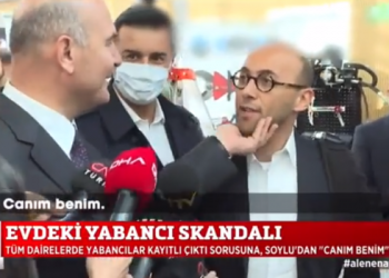 Süleyman Soylu, muhabirin çenesini okşadı: Canım benim