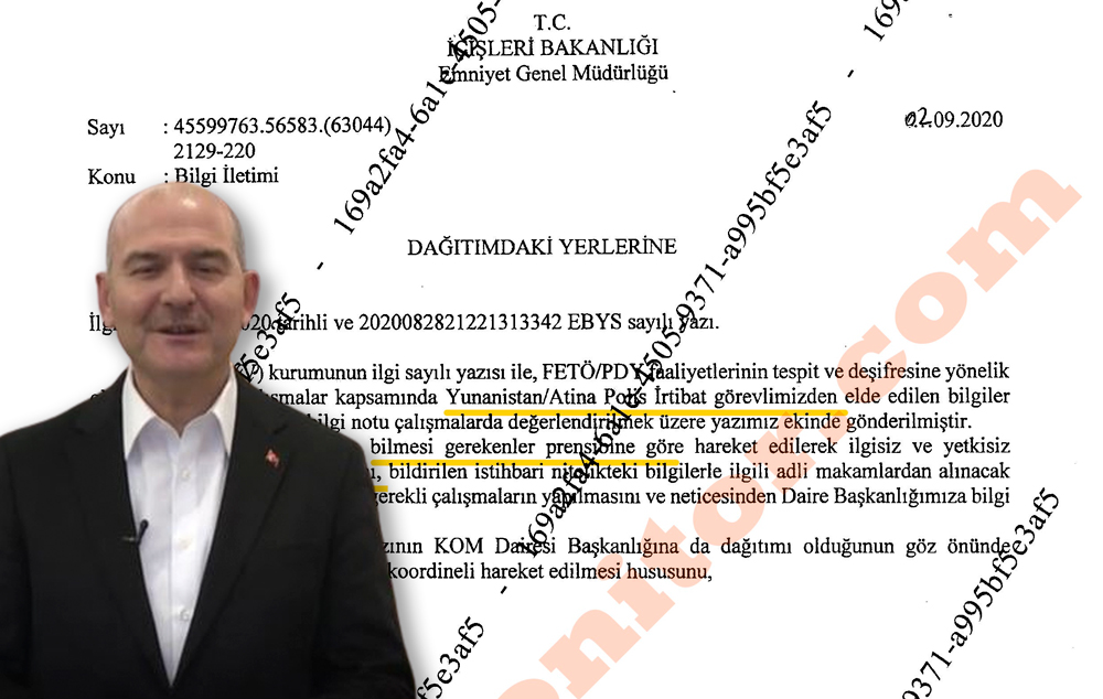 Belgesiyle deşifre oldu; Süleyman Soylu’nun polisleri, Yunanistan’da fişleme yapıyor!