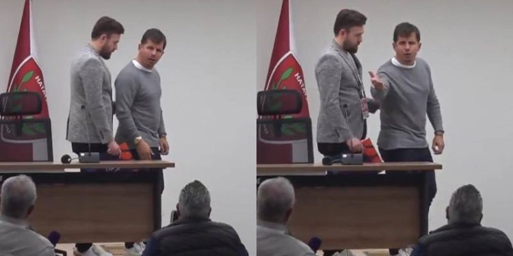 Emre Belözoğlu, basın toplantısında gazeteci ile tartıştı