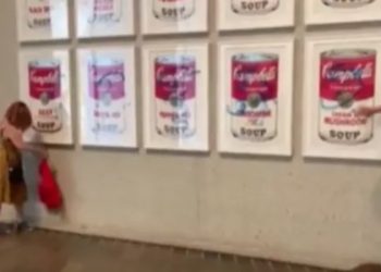 İklim aktivistleri, bu kez Warhol'un ünlü eserini hedef aldı
