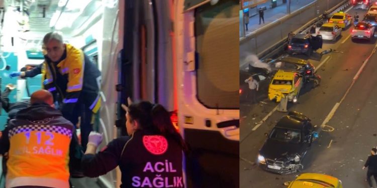 Mecidiyeköy'de zincirleme kaza! 1'i bebek, 8 yaralı