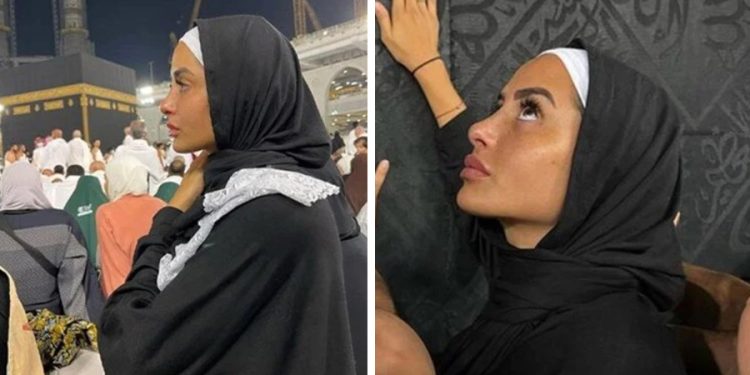 Müslüman olan ünlü Fransız model Marine El Himer, Umre’ye gitti