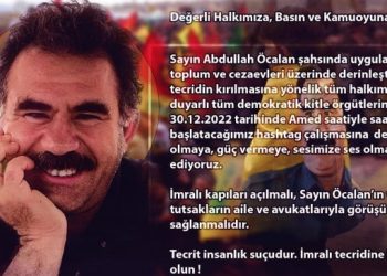 Sanal medyada #TecrideSonÖcalanaÖzgürlük çalışması