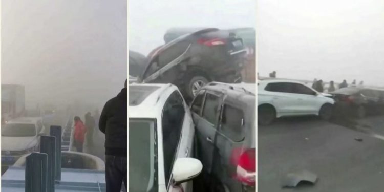 Çin'de 200'den fazla araç birbirine girdi, bir kişi öldü