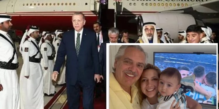 Final maçı için Erdoğan kalabalık heyetle Katar’a gitti, Arjantin cumhurbaşkanı evinden izledi