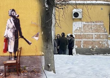 Kiev'de Bansky eserini çalmaya çalışan sekiz kişi gözaltına alındı