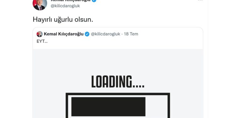 Kılıçdaroğlu'ndan EYT paylaşımı: 'Loading'i hatırlattı, 'hayırlı olsun' dedi