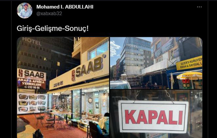 Polislerin sistematik olarak ‘taciz’ ettiği Kızılay’daki Somali lokantası sonunda kepenk kapattı