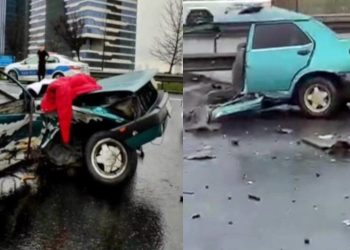 TEM'de kaza: Şahin ikiye bölündü
