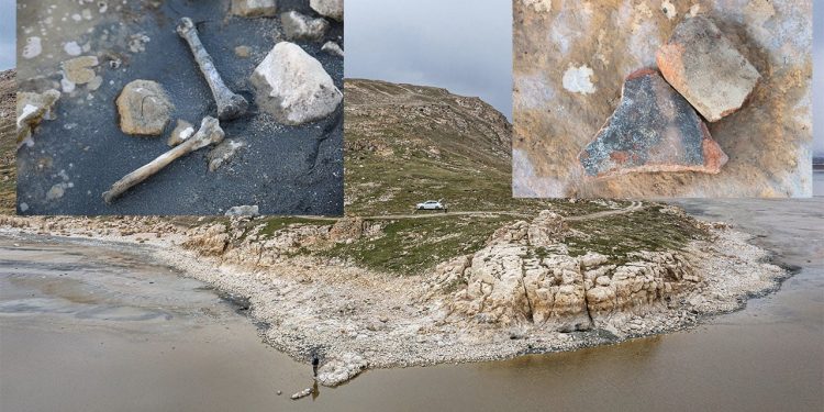 Van Gölü çekildi, Urartu dönemine ait tapınma alanı ortaya çıktı