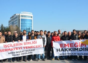 Amed’de inşaat işçileri eylemde: Taban fiyat 600 lira olsun