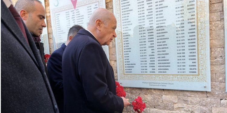 Bahçeli’den Ülkücü Şehitler Anıtı’na ziyaret