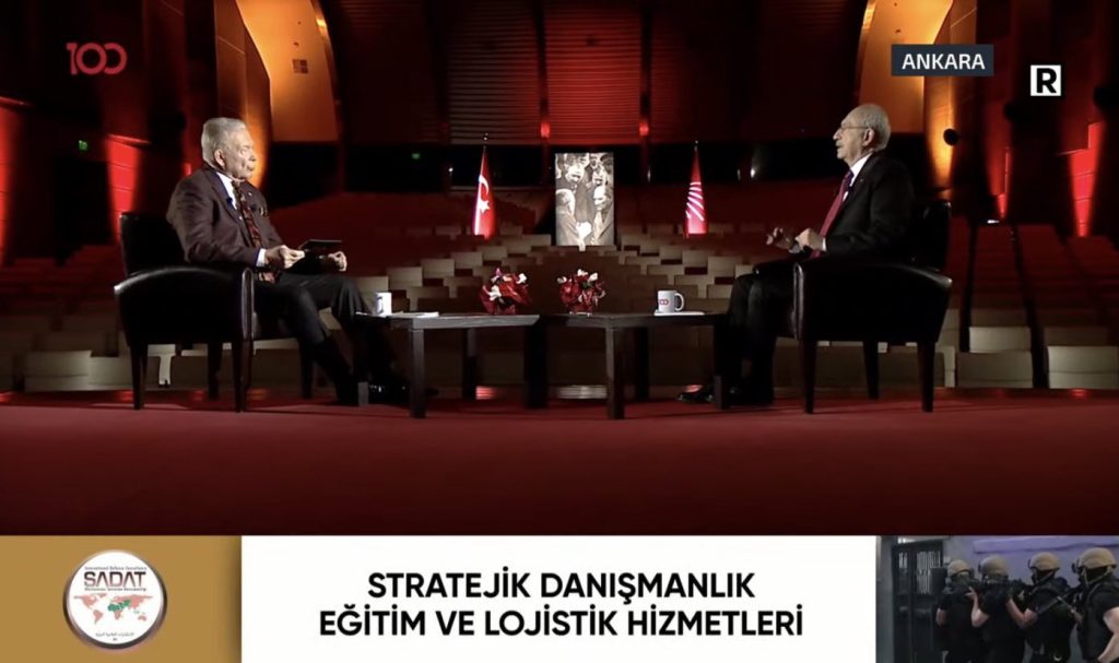 Kılıçdaroğlu’nun konuk olduğu Uğur Dündar’ın programına SADAT ‘silahlı’ reklam verdi