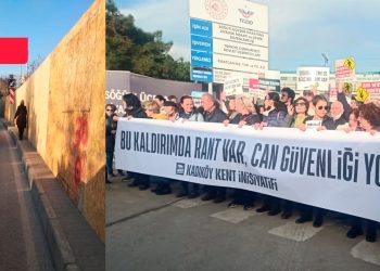 Söğütlüçeşme'deki viyadük inşaatı yola taştı, yayalar yola çıkmaz zorunda kalıyor