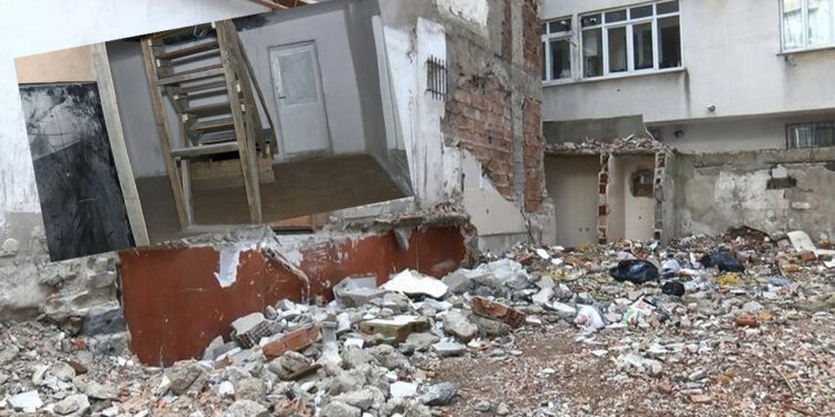 Toprak sahipleri anlaşamadı: Bodrum kattaki kiracının evi apartman girişi yapıldı