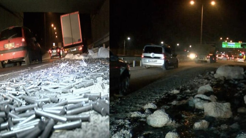 Yolun bir tarafına perçin diğer tarafına hafriyat döküldü