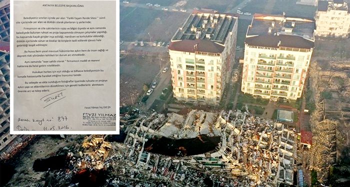 105 kişiye mezar olan Rende Sitesi’nin müteahhitti 2016’da suç duyurusunda bulunmuş: Kolonlar ve kirişler işlevsiz hale getirilmiş