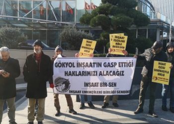 İnşaat Bir-Sen’den üyeleri için fabrika önünde eylem