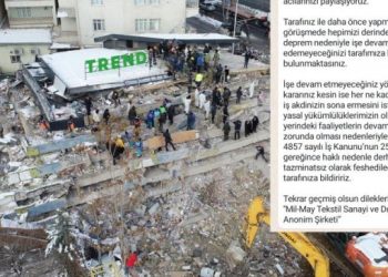 Depremzede tekstil işçileri işten atılmakla tehdit edildi