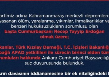 TİP’ten Erdoğan ve sorumlular hakkında suç duyurusu