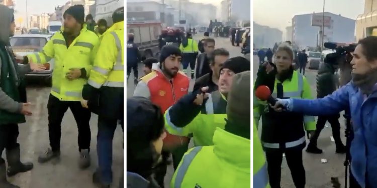 AFAD son anda geldi, bir kişiyi enkazdan çıkaran gönüllüleri kovmak istedi