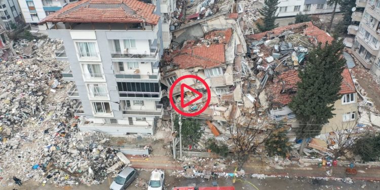 Enkaz kent Hatay havadan görüntülendi