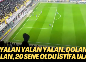 Fenerbahçe tribünleri: ‘Yalan yalan yalan, dolan dolan dolan, 20 sene oldu istifa ulan’